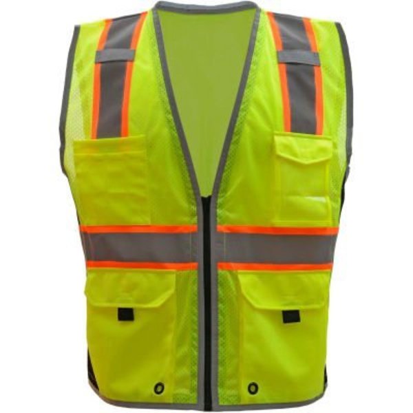 Gss Safety GSS Safety Class 2 Hype-Lite Safety Vest w/Black Side-Lime-5XL 1703-5XL